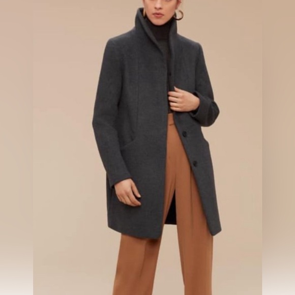 Aritzia Wilfred Cocoon Coat wool charcoal grey - Picture 6 of 6